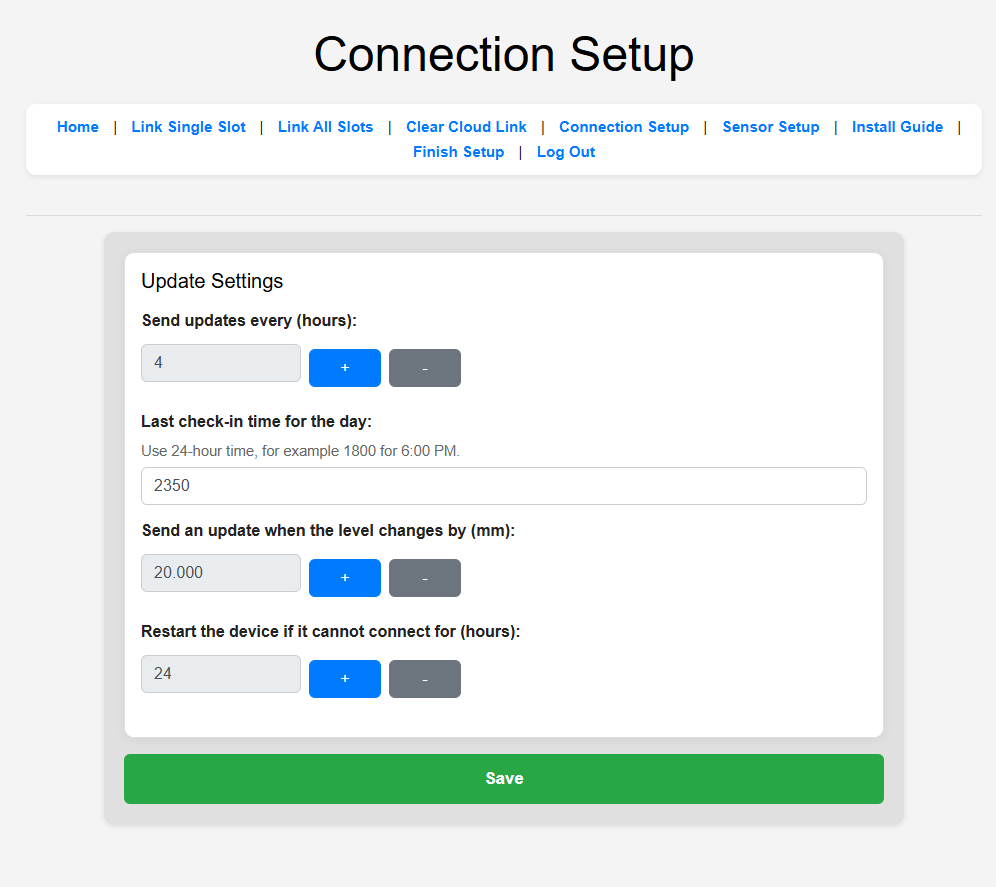 Pebble local connection setup page